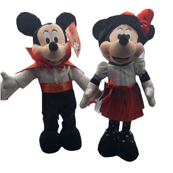Disney Mickey Mouse Vampire & Minnie Mouse Witch Halloween 20 Inch Door Greeters - Picture 1 of 13